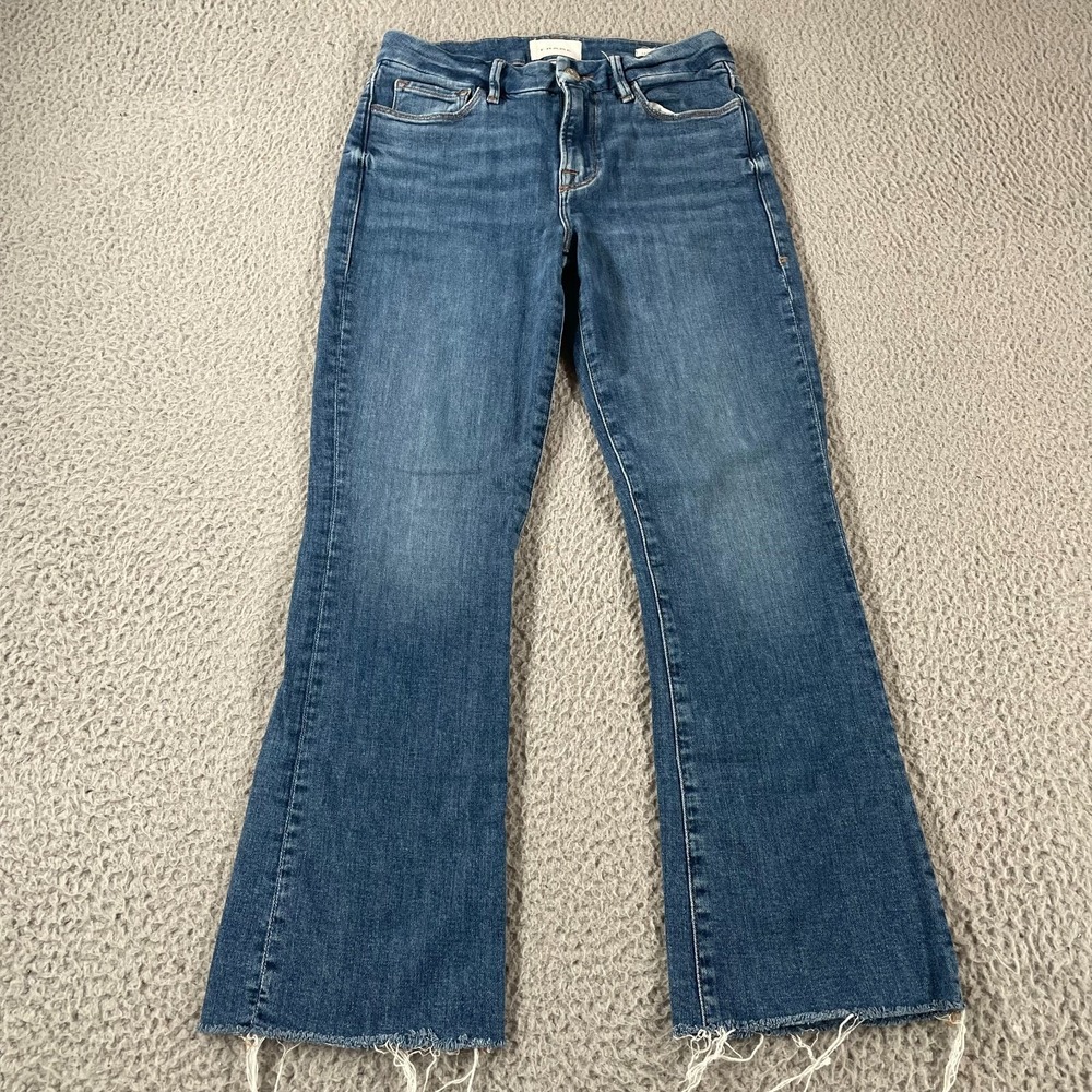 Frame Blue Jeans Women's Le Crop Mini‎ Boot Cut Jeans Medium Wash Size 24